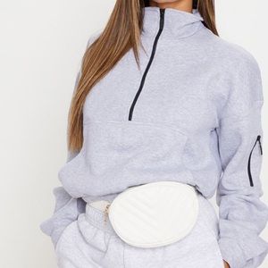 cropped quarter zip jacket